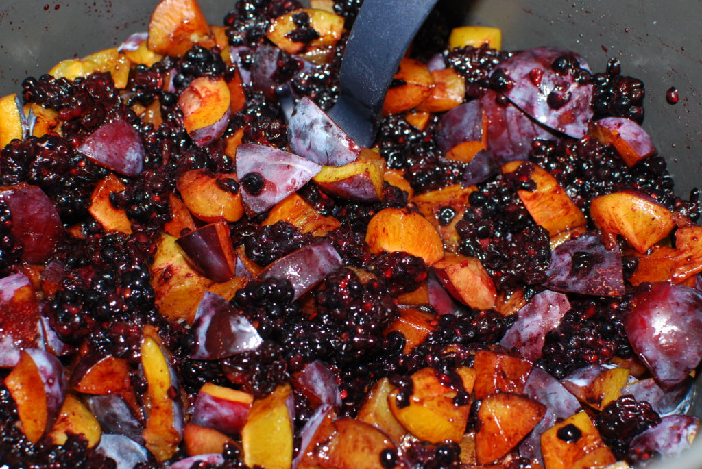 Plum, Blackberry, and Vanilla Jam